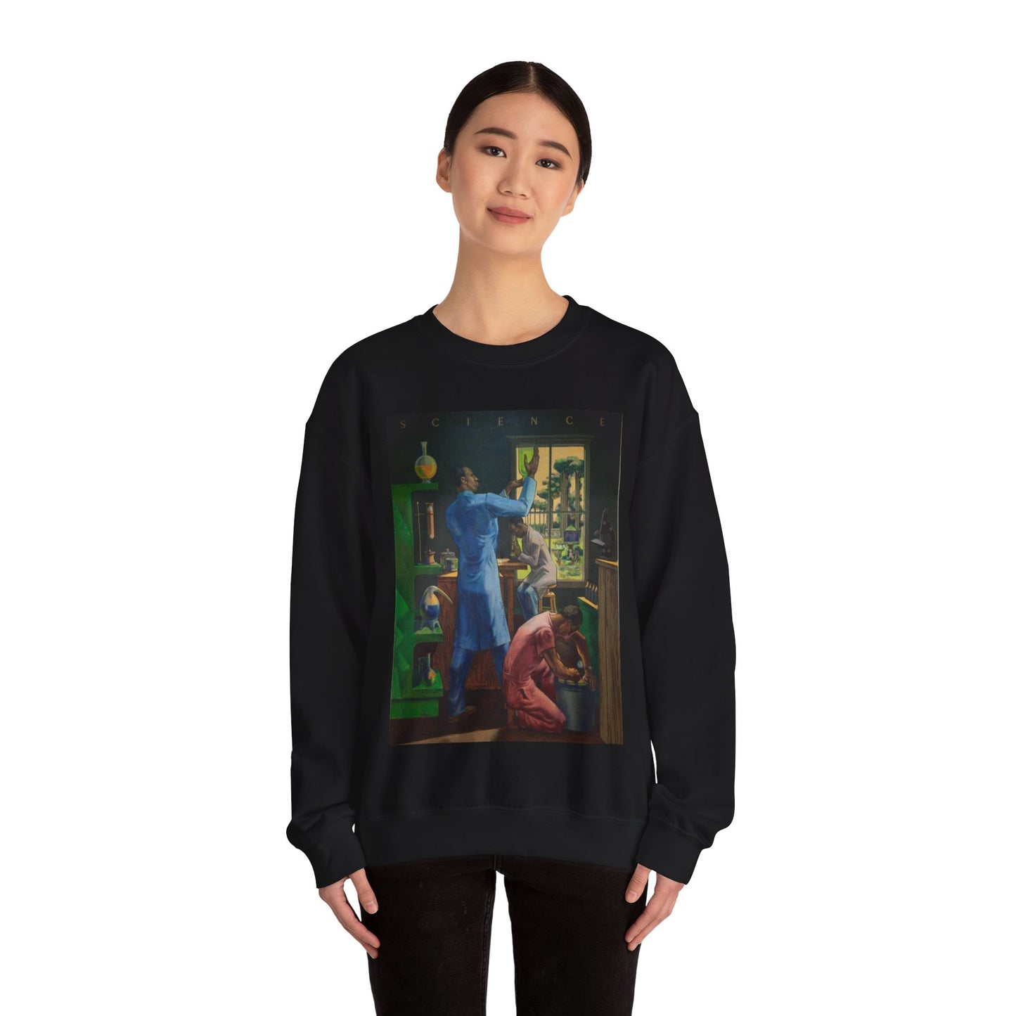 Mural "Religion," by Millard Owen Sheets at the Department of Interior Building, Washington, D.C. Black Heavy Blend Adult Crew Neck SweatShirt