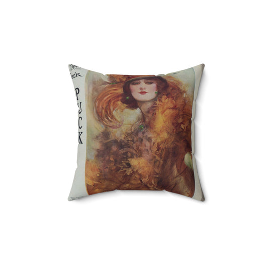 The lure of the green eyes / painted by W.H. Barribal. Decorative Accent Square Pillow