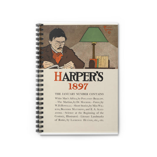 Edward Penfield - Harper's 1897, Art Nouveau poster Spiral Bound Ruled Notebook with Printed Cover