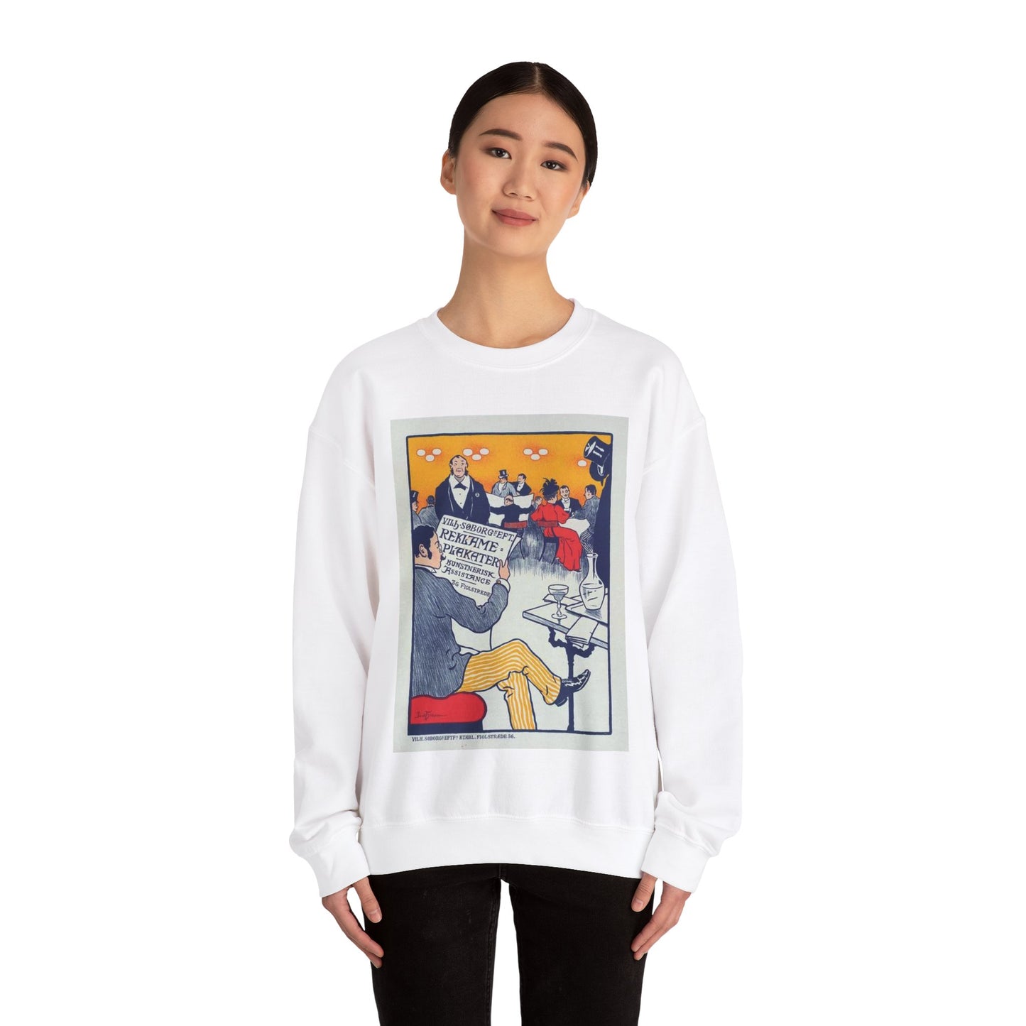 Affiche danoise pour les "Affiches artistiques Wilh. Söborg". White Heavy Blend Adult Crew Neck SweatShirt