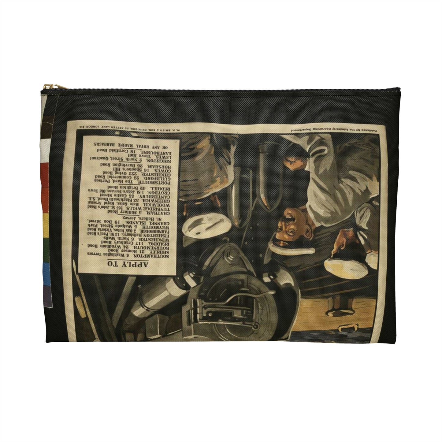 Join the Royal Marines. Help to man the guns of the fleet / W.H. Smith & Son, Printers, 55 Fetter Lane, London, E.C. Large Organizer Pouch with Black Zipper