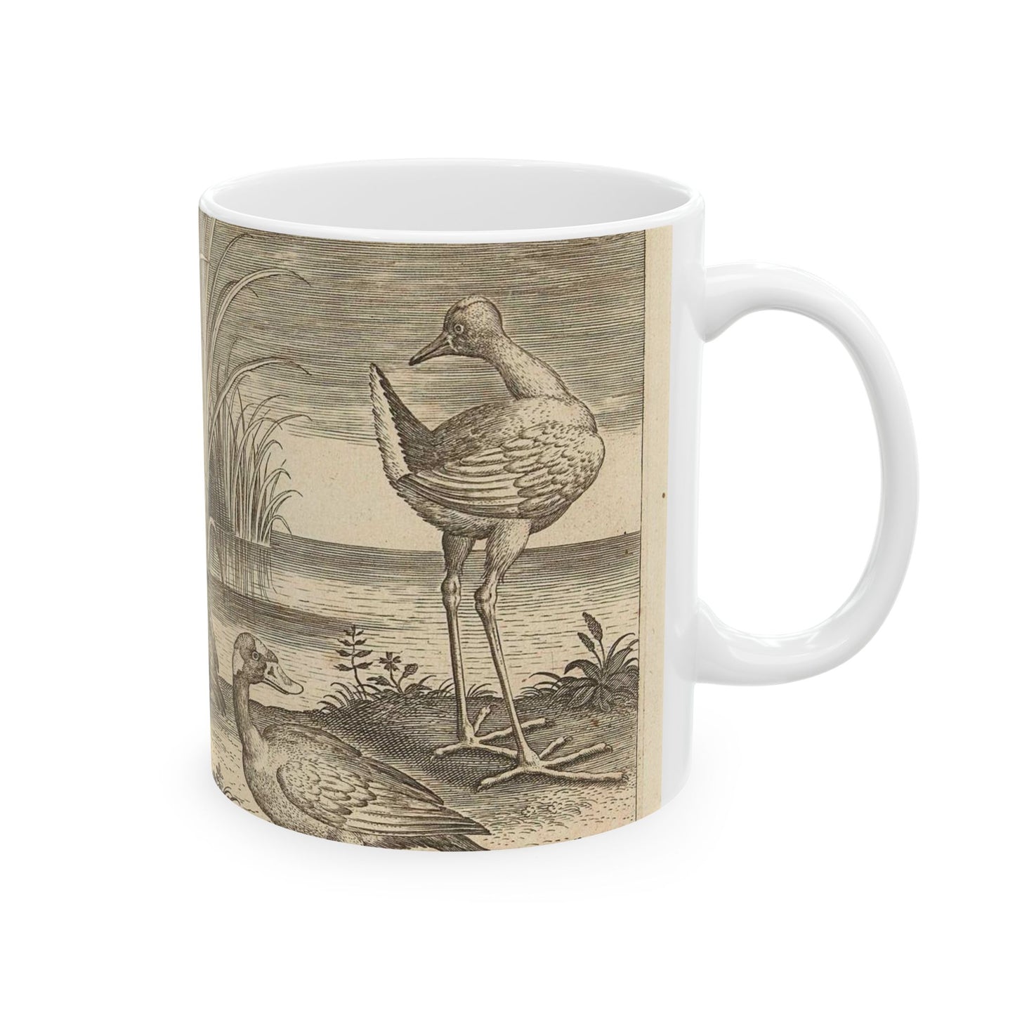 Adriaen Collaert - Enkele watervogels aan een oever Beautiful Novelty Ceramic Coffee Mug 11oz