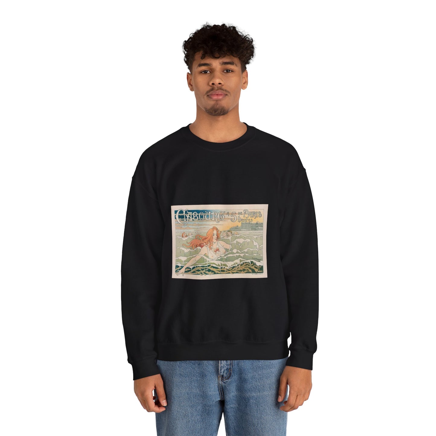 Affiche belge pour le "Casino de Cabourg". Black Heavy Blend Adult Crew Neck SweatShirt