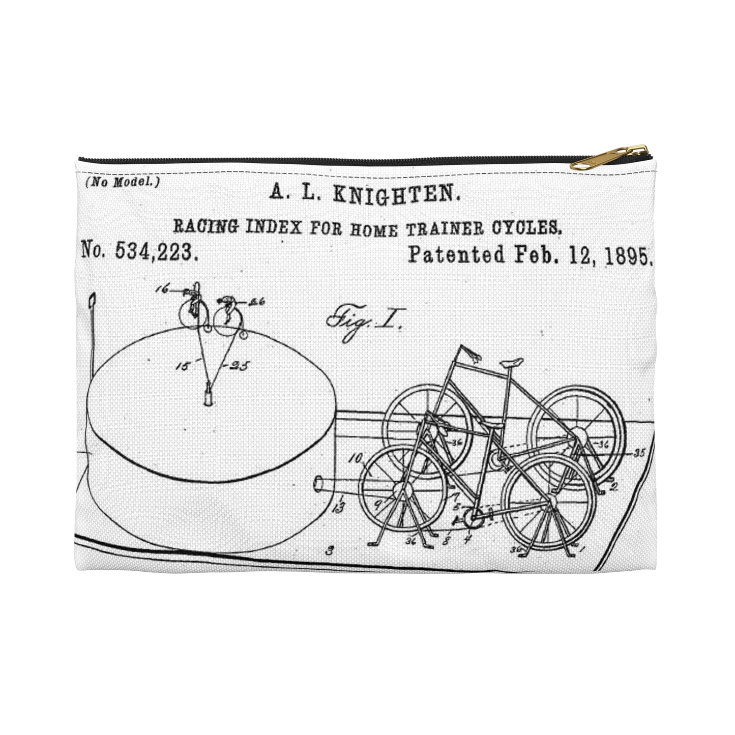 Patent drawing - RacingBikesPatent Public domain  image Large Organizer Pouch with Black Zipper