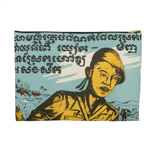 Cambodian - Blood, United States information service propaganda Large Organizer Pouch with Black Zipper