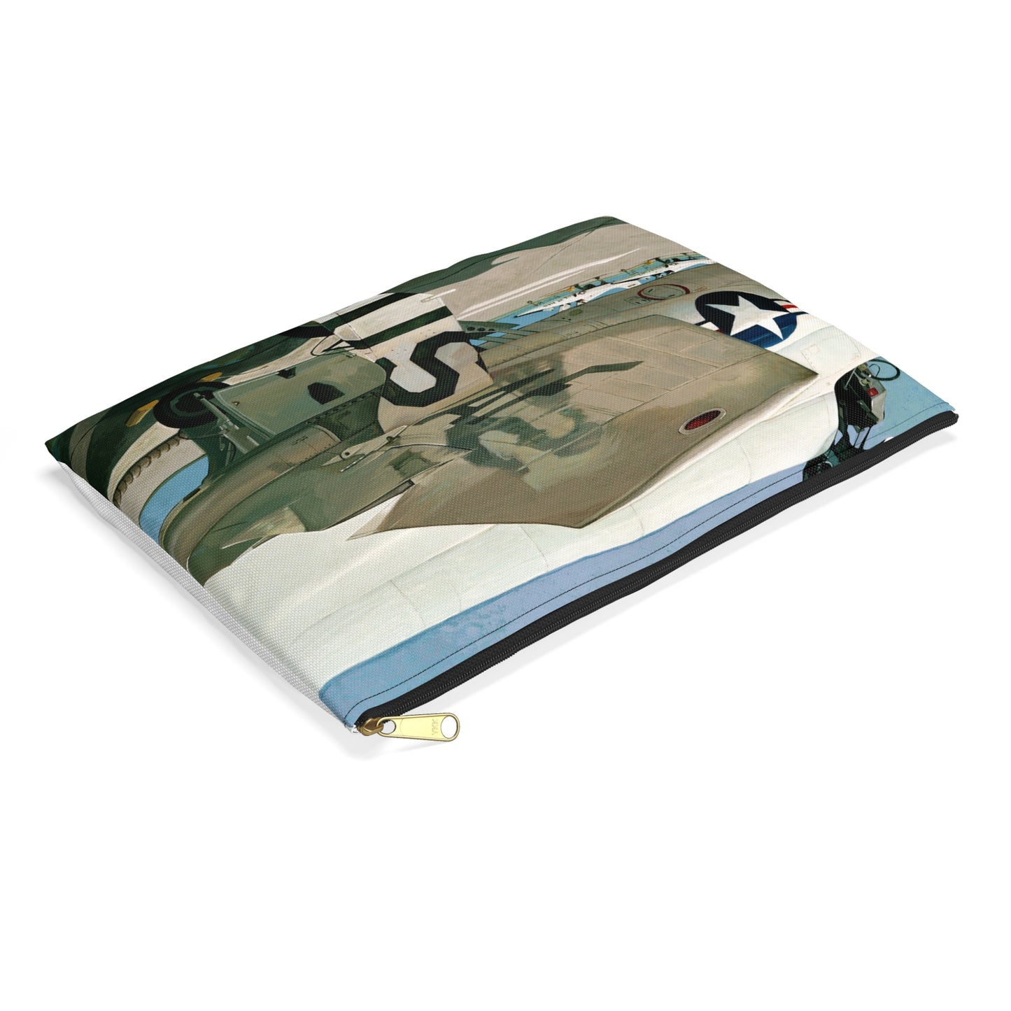 Artwork: "T-38 Flight Line, Vance AFB". Artist: David Zlotky Large Organizer Pouch with Black Zipper