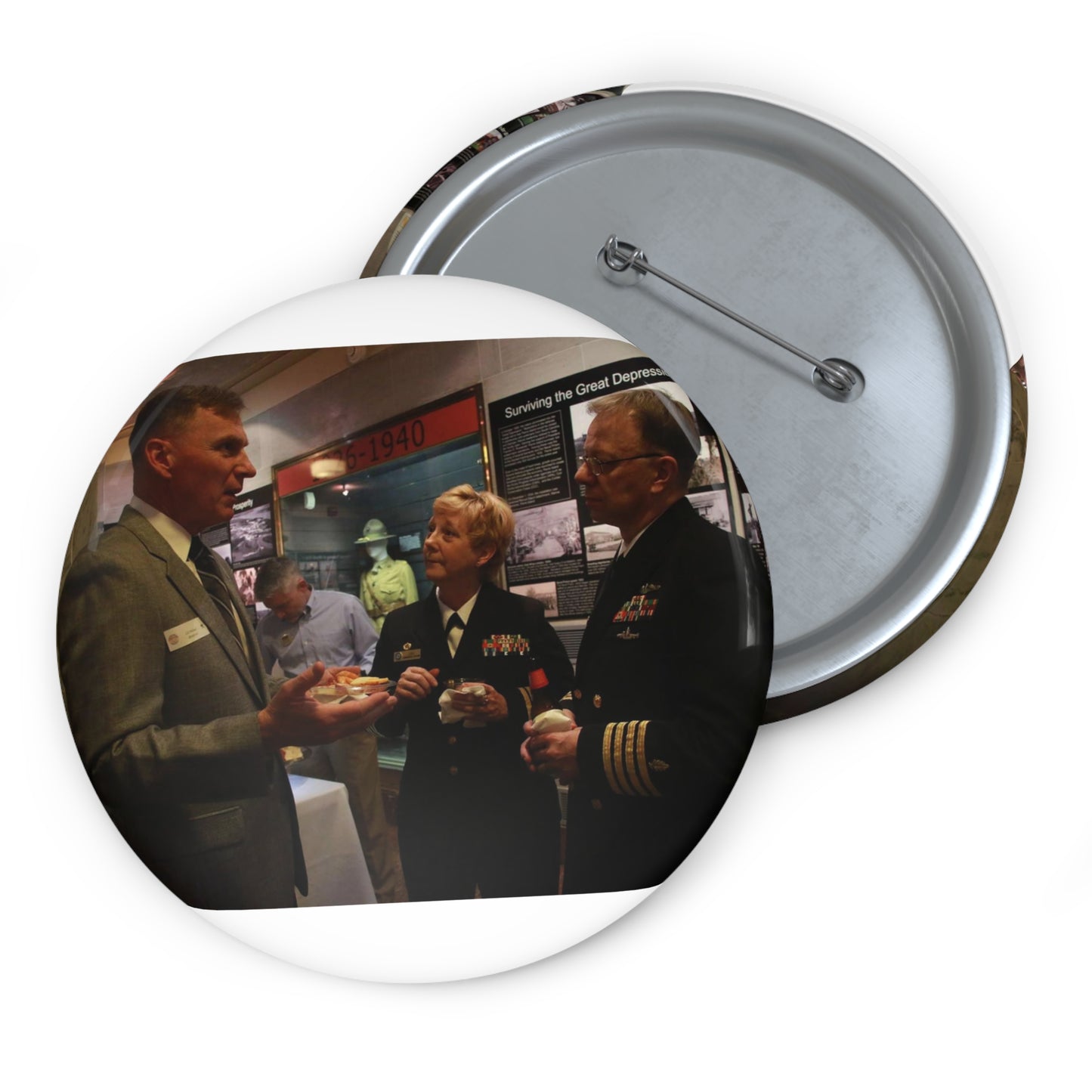 Guests of U.S. Marine Brig. Gen. Terry V. Williams, Pin Buttons with Crisp Design