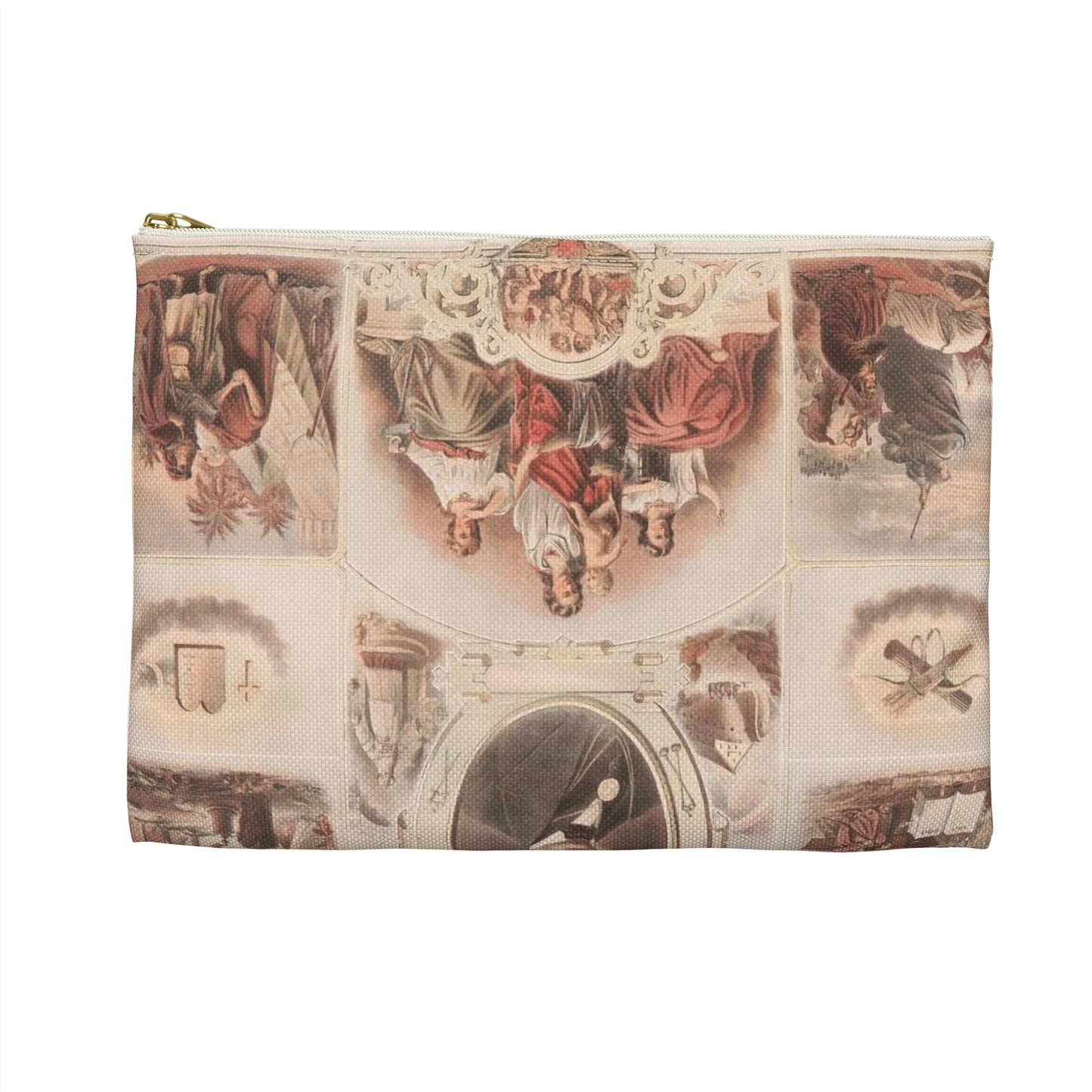 Odd fellowship - Print, Library of Congress collection Large Organizer Pouch with Black Zipper