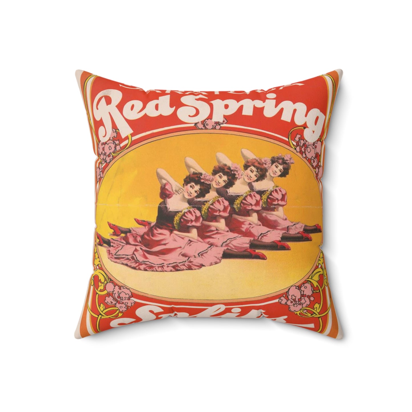 Ask for Saratoga red spring splits, cures dyspepsia and indigestion Decorative Accent Square Pillow