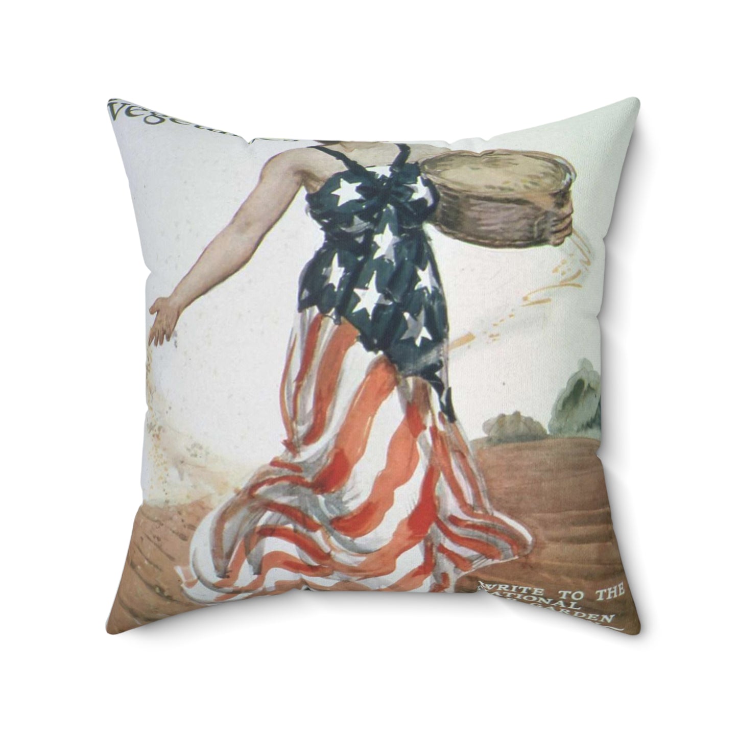 "Sow the Seeds of Victory^ Plant and raise your own vegetables. Write to the National War Garden Commission- Washington, - NARA - 512498 Decorative Accent Square Pillow