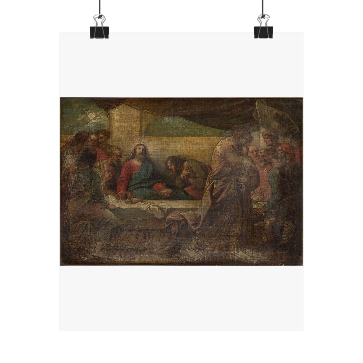 Second Sketch for The Last Supper by Benjamin West 1786 High Quality Matte Wall Art Poster for Home, Office, Classroom