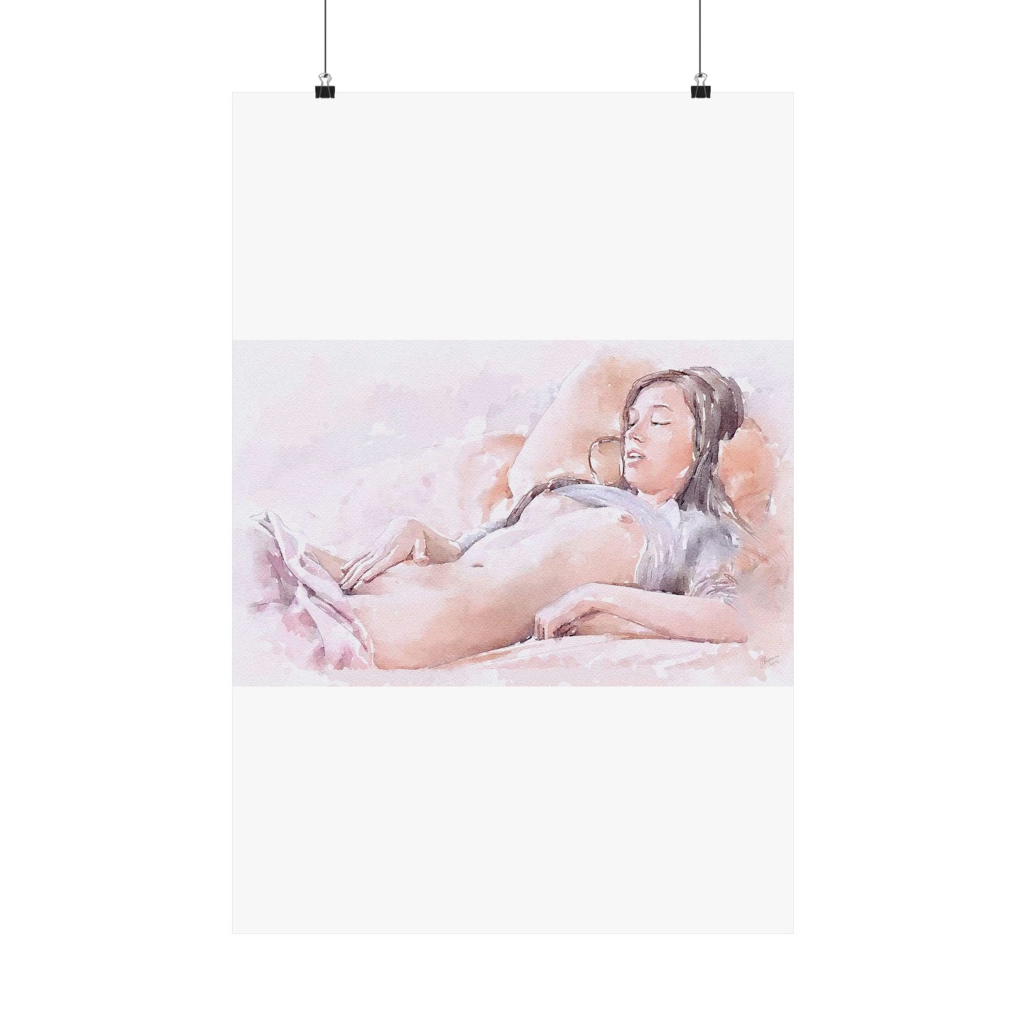 Woman masturbating High Quality Matte Wall Art Poster for Home, Office, Classroom