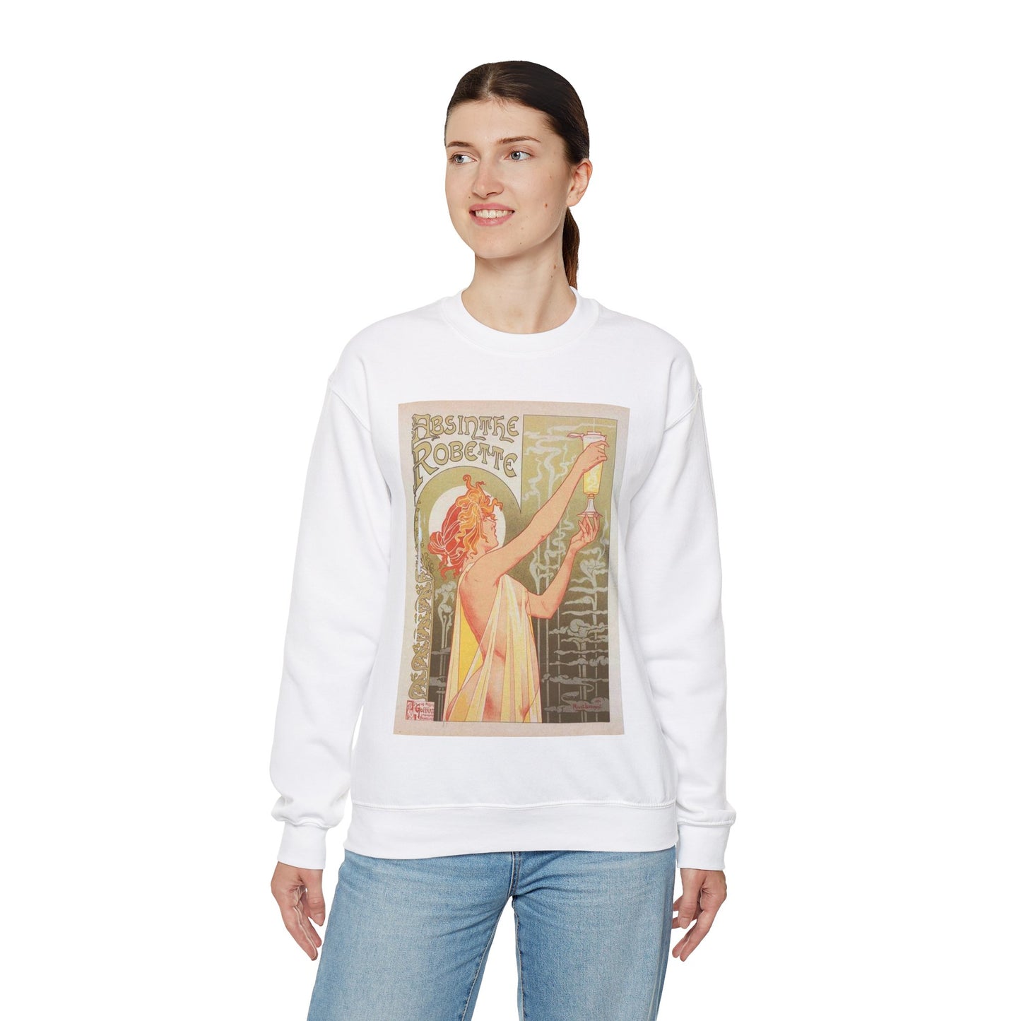 Affiche belge pour l' "Absinthe Robette". White Heavy Blend Adult Crew Neck SweatShirt