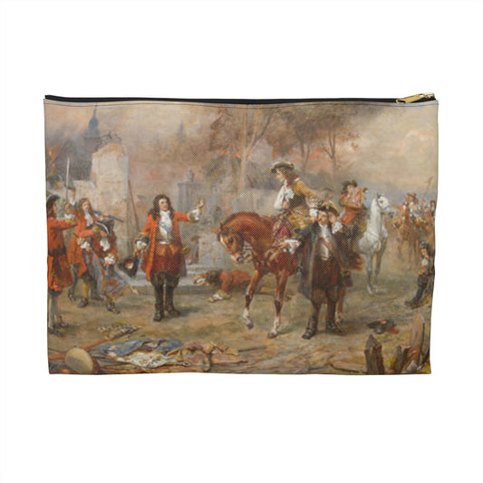 The Duke of Marlborough greeting Prince Eugene of Savoy after their victory at Blenheim Large Organizer Pouch with Black Zipper