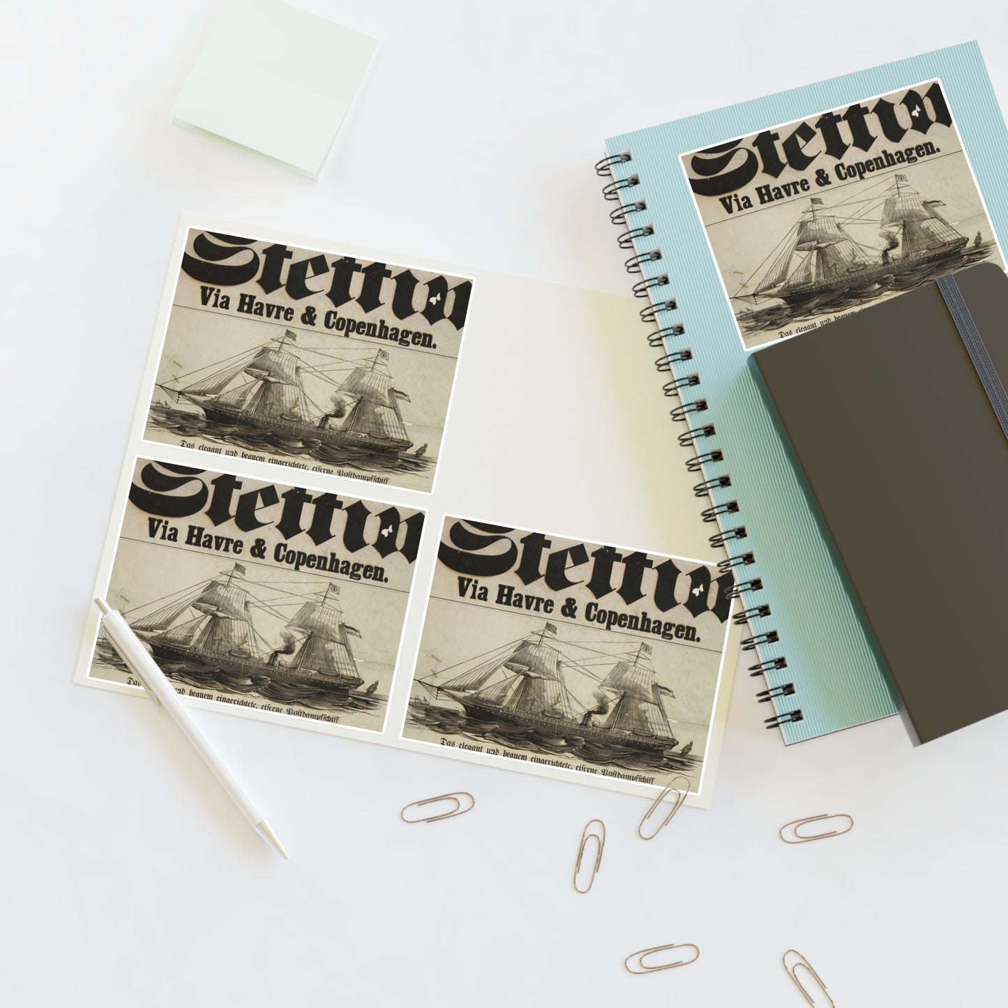 Baltischer Lloyd - dampfschifssabrt nach Stettin via Havre & Copenhagen Laminated UV Protective Vinyl Stickers