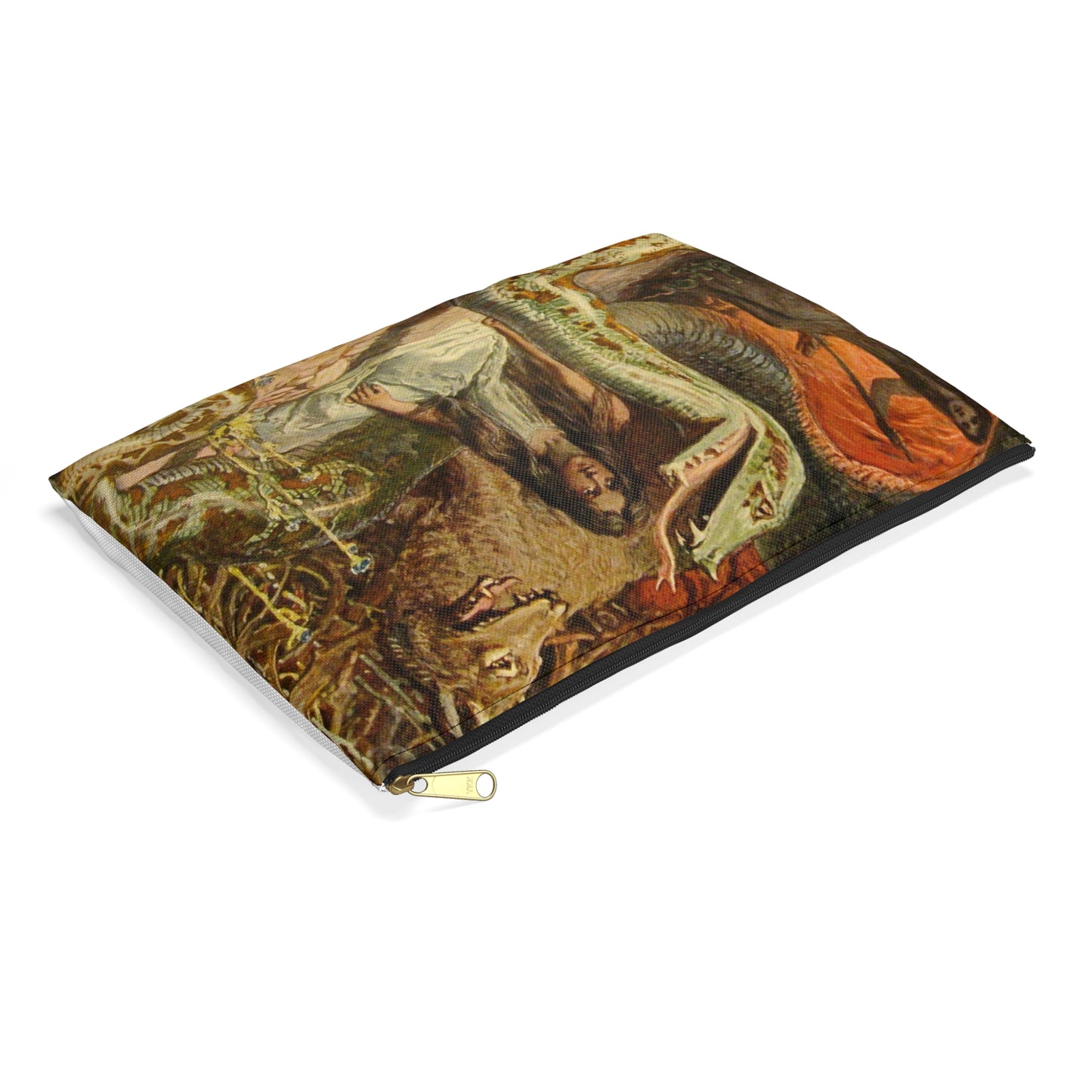 Lokis Gezücht - A painting of a woman sitting in front of a snake Large Organizer Pouch with Black Zipper