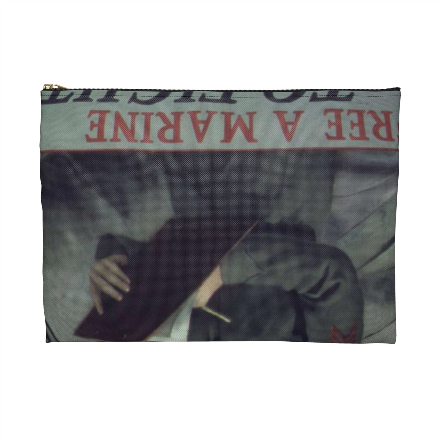 "Be a Marine-Free a Marine to Fight" - NARA - 513679 Large Organizer Pouch with Black Zipper