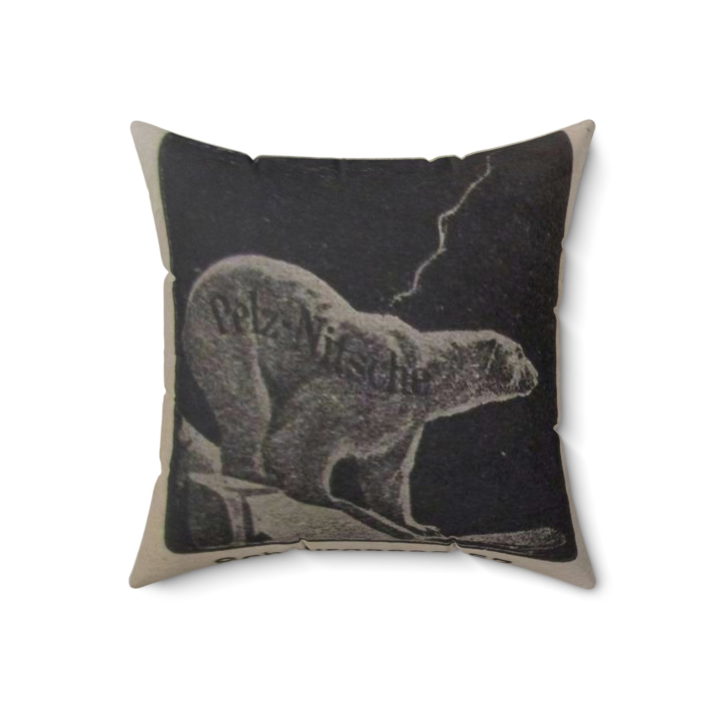 Pelz-Nitsche, Schnurgasse (Werbemarke) - postal stamp Decorative Accent Square Pillow