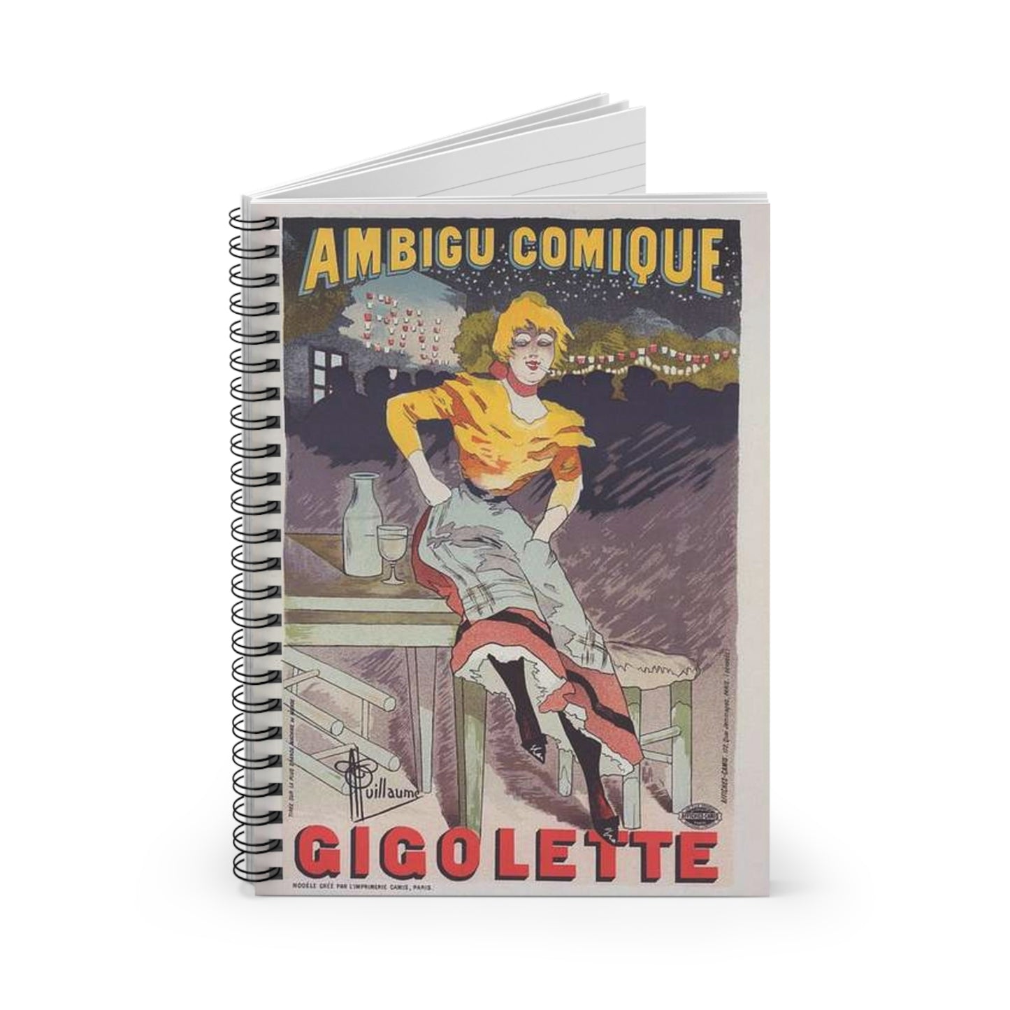 Affiche pour le Théâtre de l'Ambigu, "Gigolette". Spiral Bound Ruled Notebook with Printed Cover