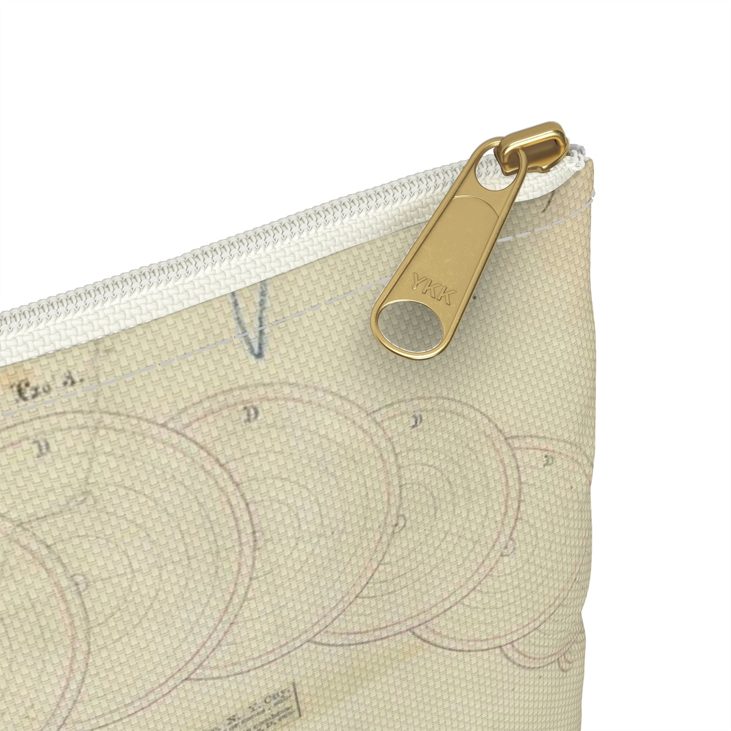 Patent drawing - Drawing of a Terrestrial Globe Public domain  image Large Organizer Pouch with Black Zipper