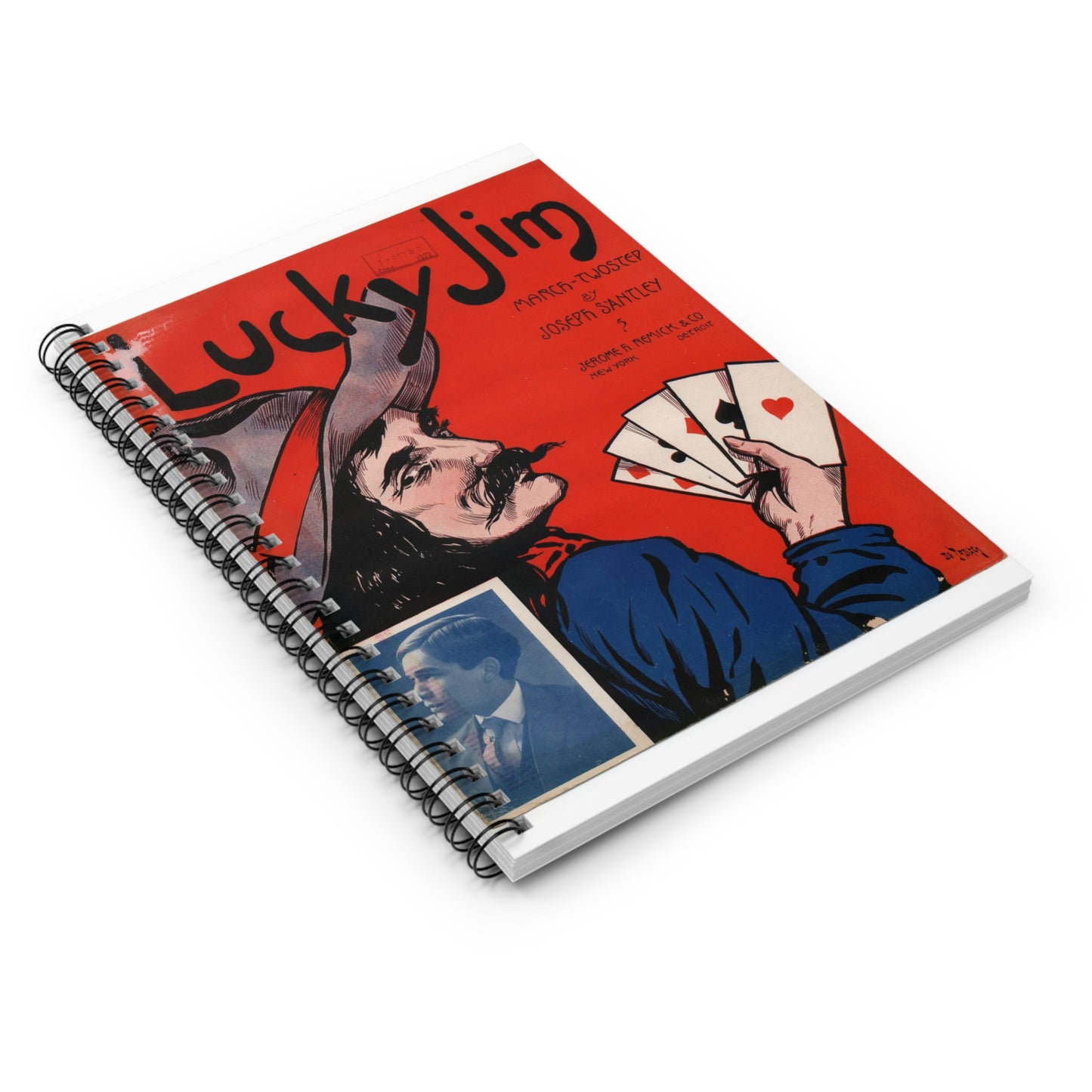 Lucky Jim - Public domain American sheet music Spiral Bound Ruled Notebook with Printed Cover