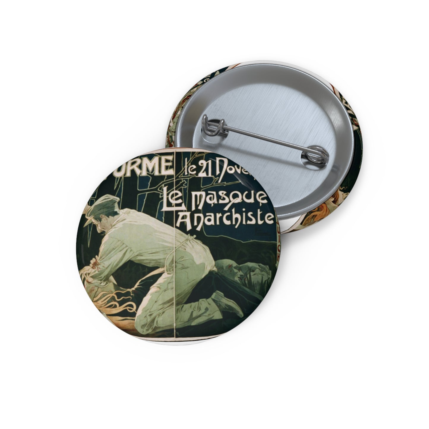 La Réforme, le 21 Novembre, le masque anarchiste Pin Buttons with Crisp Design