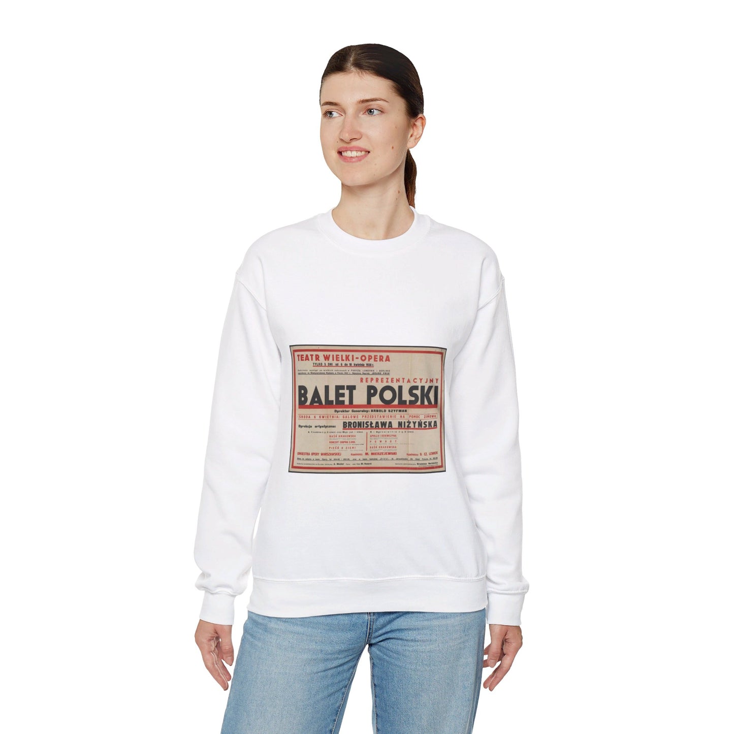 Balet Polski [2] White Heavy Blend Adult Crew Neck SweatShirt