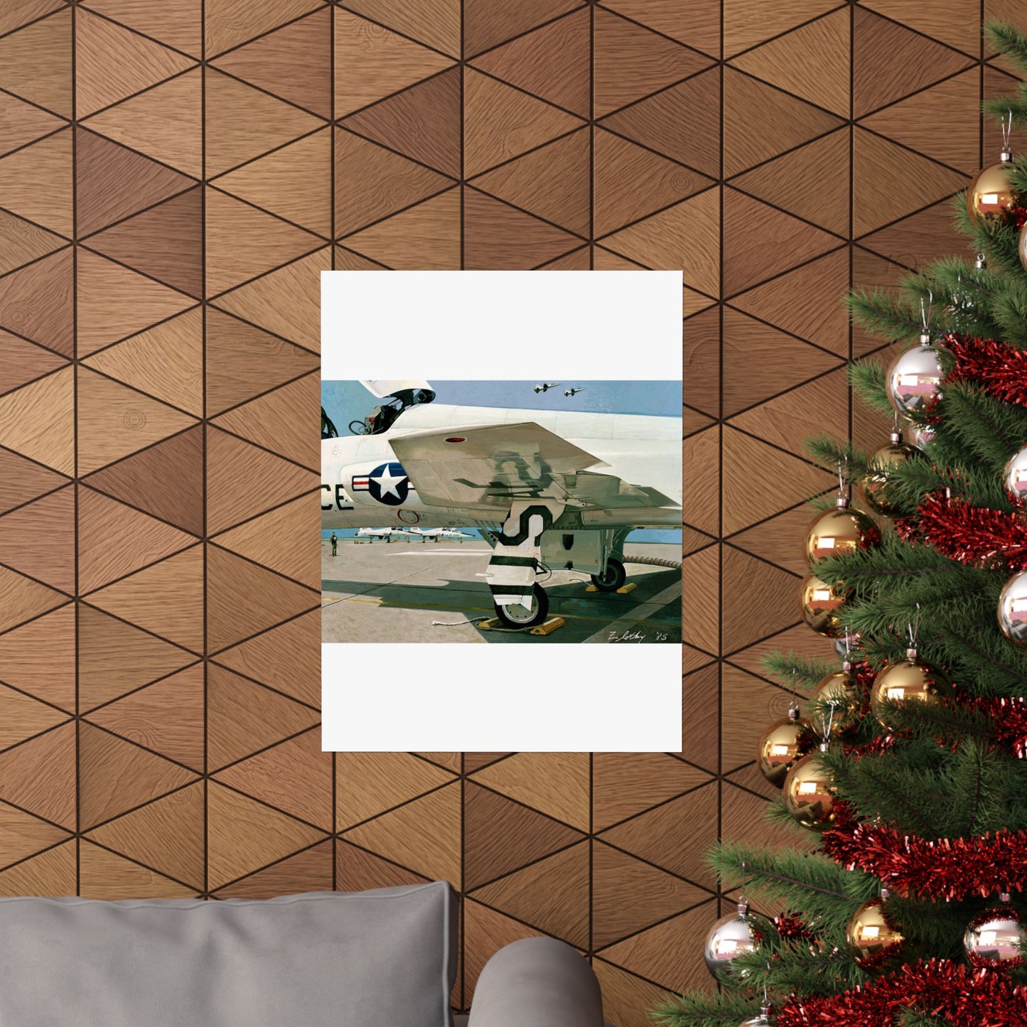 Artwork: "T-38 Flight Line, Vance AFB". Artist: David Zlotky High Quality Matte Wall Art Poster for Home, Office, Classroom