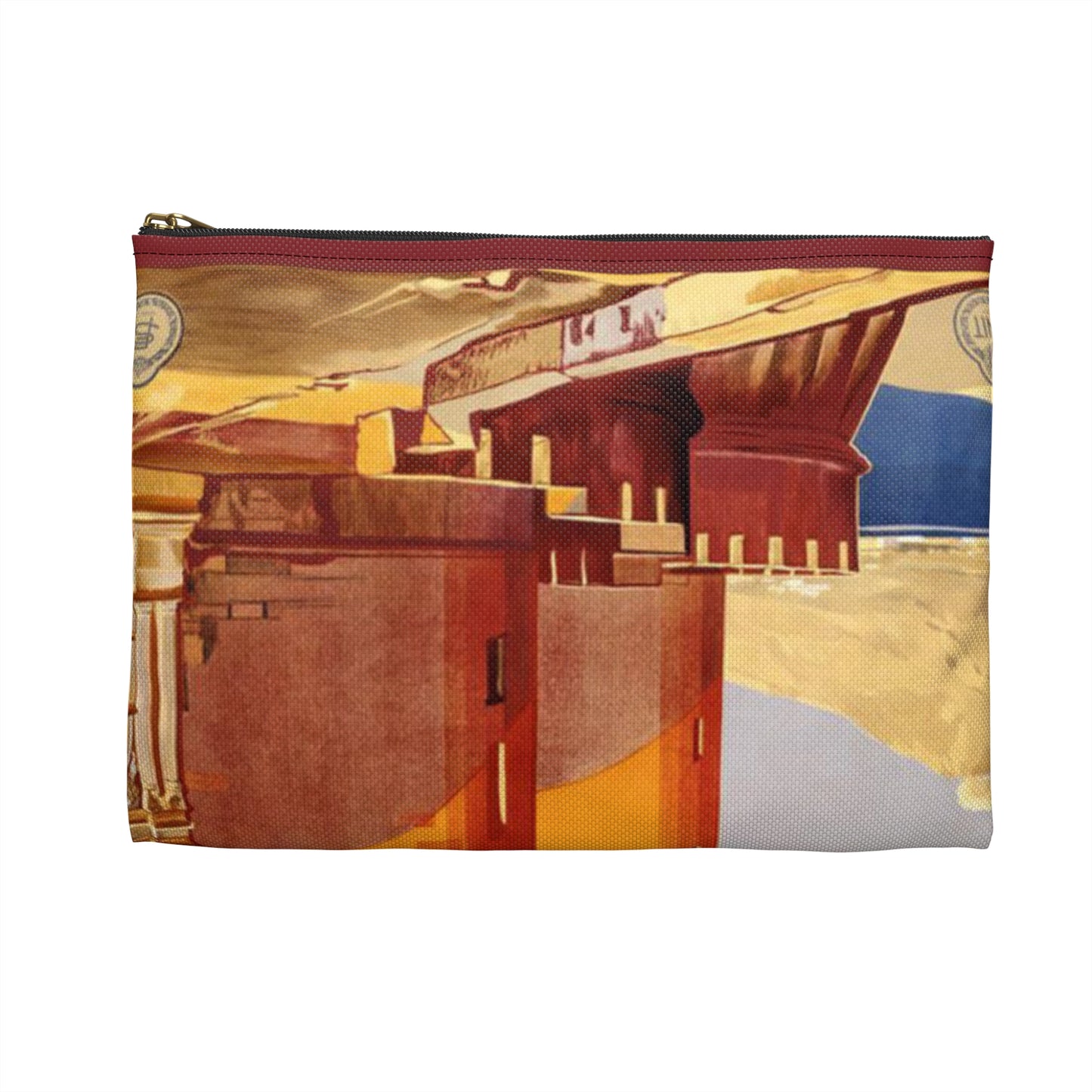 Napoli. Vintage Travel Poster., Italy Large Organizer Pouch with Black Zipper