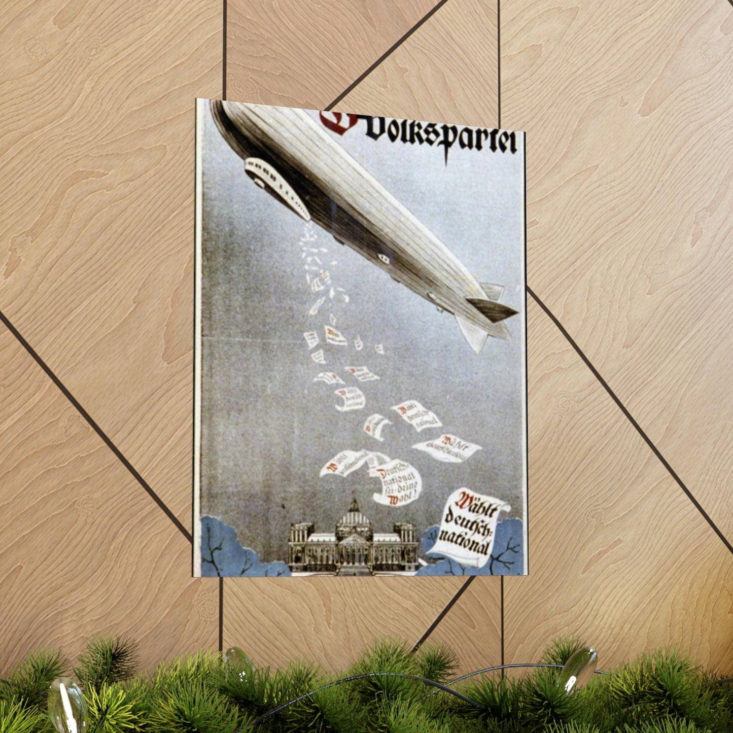 german election poster. oct 1924 -  Deutsche Zeppelin Reederei Company High Quality Matte Wall Art Poster for Home, Office, Classroom