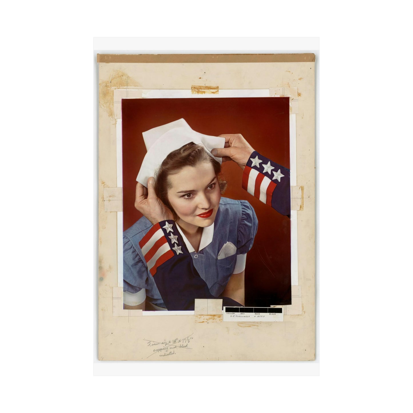 [Nurse having a nurse's cap place on her head] [Victor Keppler] High Quality Matte Wall Art Poster for Home, Office, Classroom