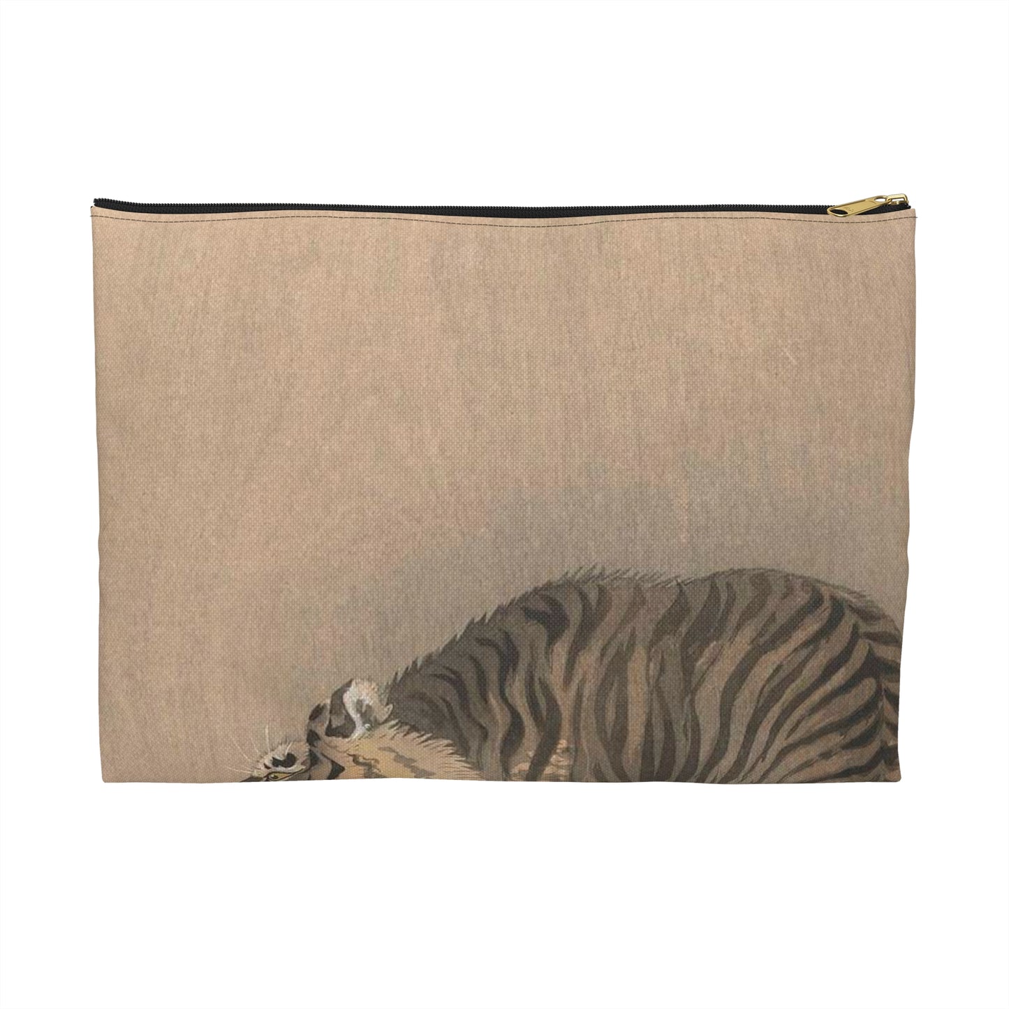 Brullende tijger, Ohara Koson - Rijksmuseum public domain dedication image Large Organizer Pouch with Black Zipper