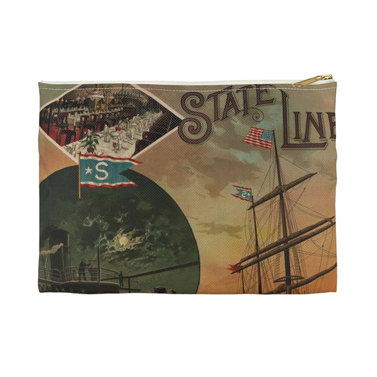 State Line--For Glasgow, Belfast, Dublin, Londonderry & Liverpool--Austin Baldwin & Co., genl. agents Large Organizer Pouch with Black Zipper