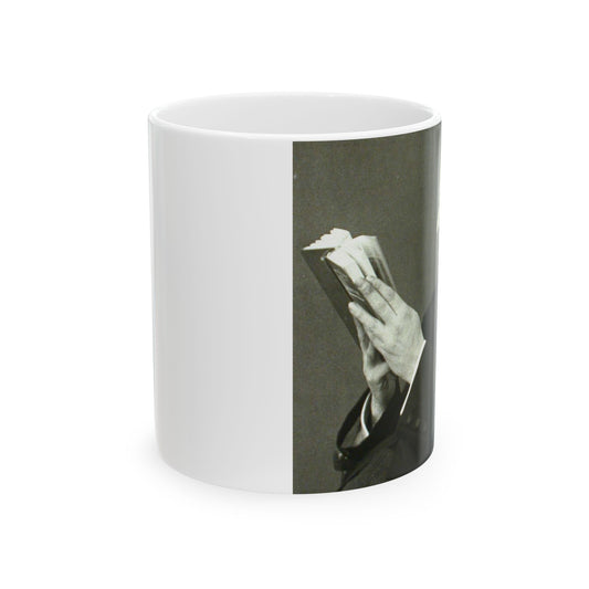 B.Croce, Italy - A black and white photo of a man reading a book Beautiful Novelty Ceramic Coffee Mug 11oz