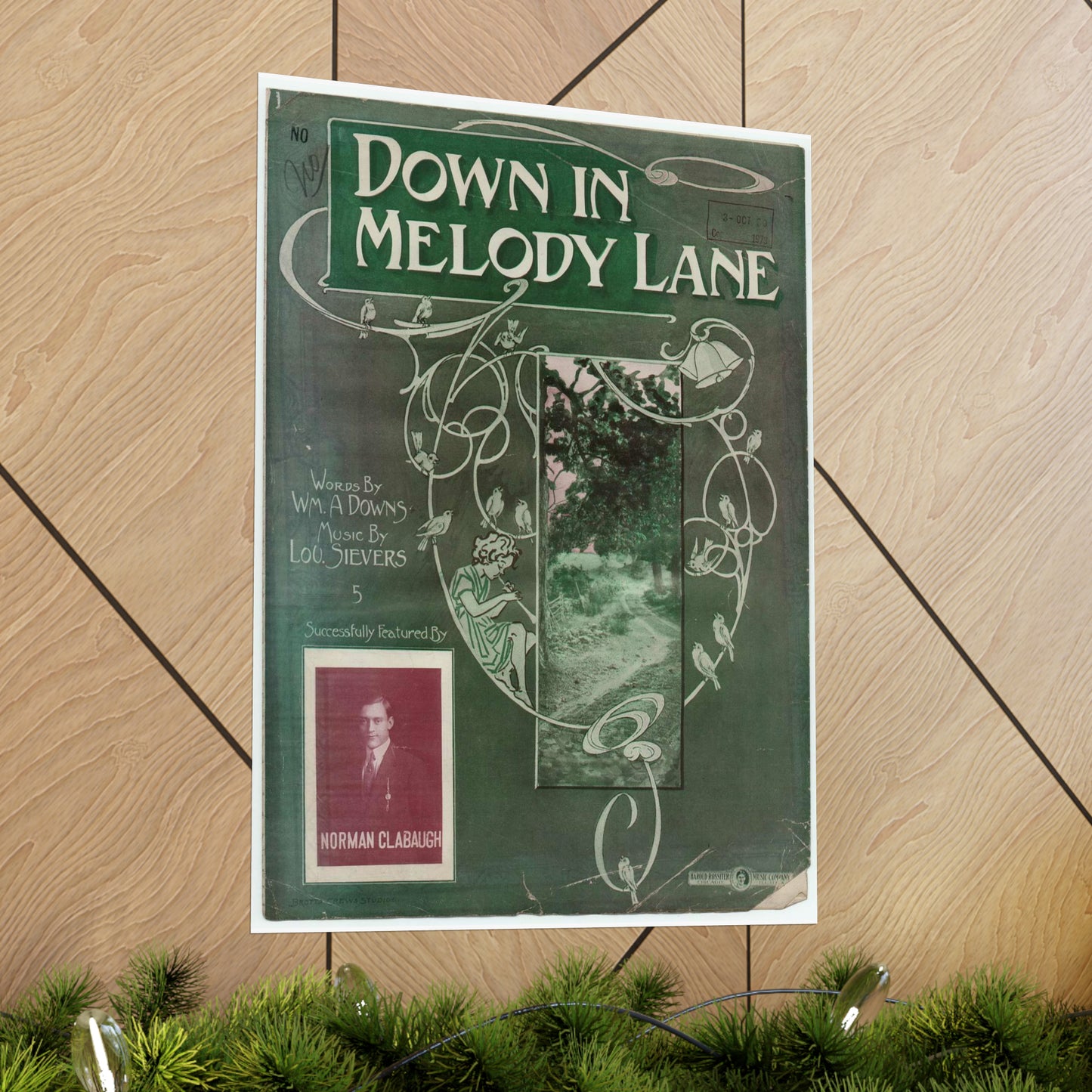 Down in melody lane - Public domain American sheet music High Quality Matte Wall Art Poster for Home, Office, Classroom