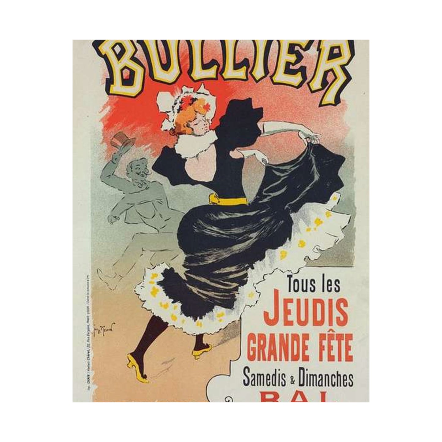 Affiche pour le "Bal Bullier".. Public domain reproduction. High Quality Matte Wall Art Poster for Home, Office, Classroom
