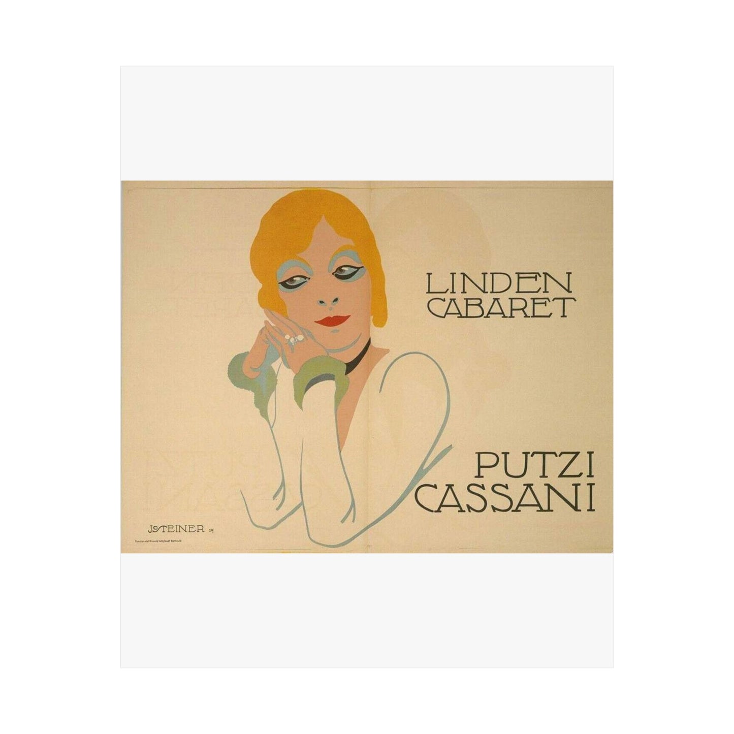 Putzi Cassani - Linden Cabaret - Jo Steiner, 1914 High Quality Matte Wall Art Poster for Home, Office, Classroom