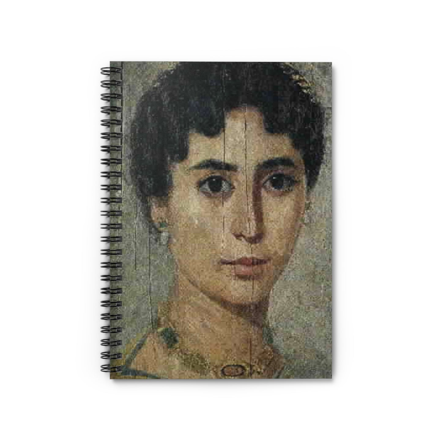 Fayum portrait BM EA 65346 (detail) Spiral Bound Ruled Notebook with Printed Cover