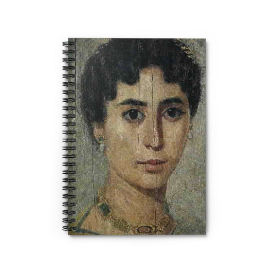 Fayum portrait BM EA 65346 (detail) Spiral Bound Ruled Notebook with Printed Cover