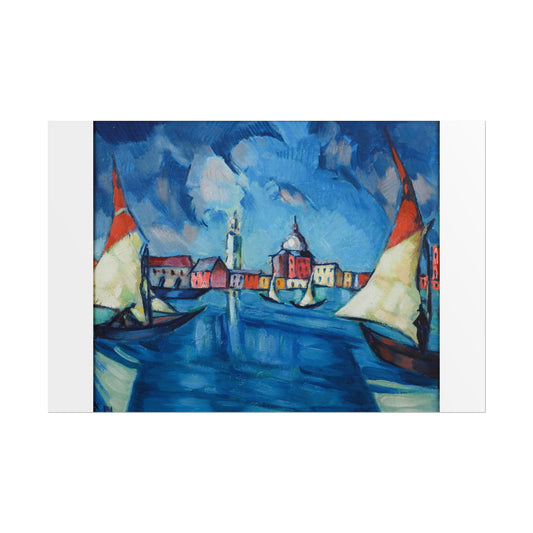 Colorful Sailing Scene Rolled Poster - Nautical Wall Art for Home Decor