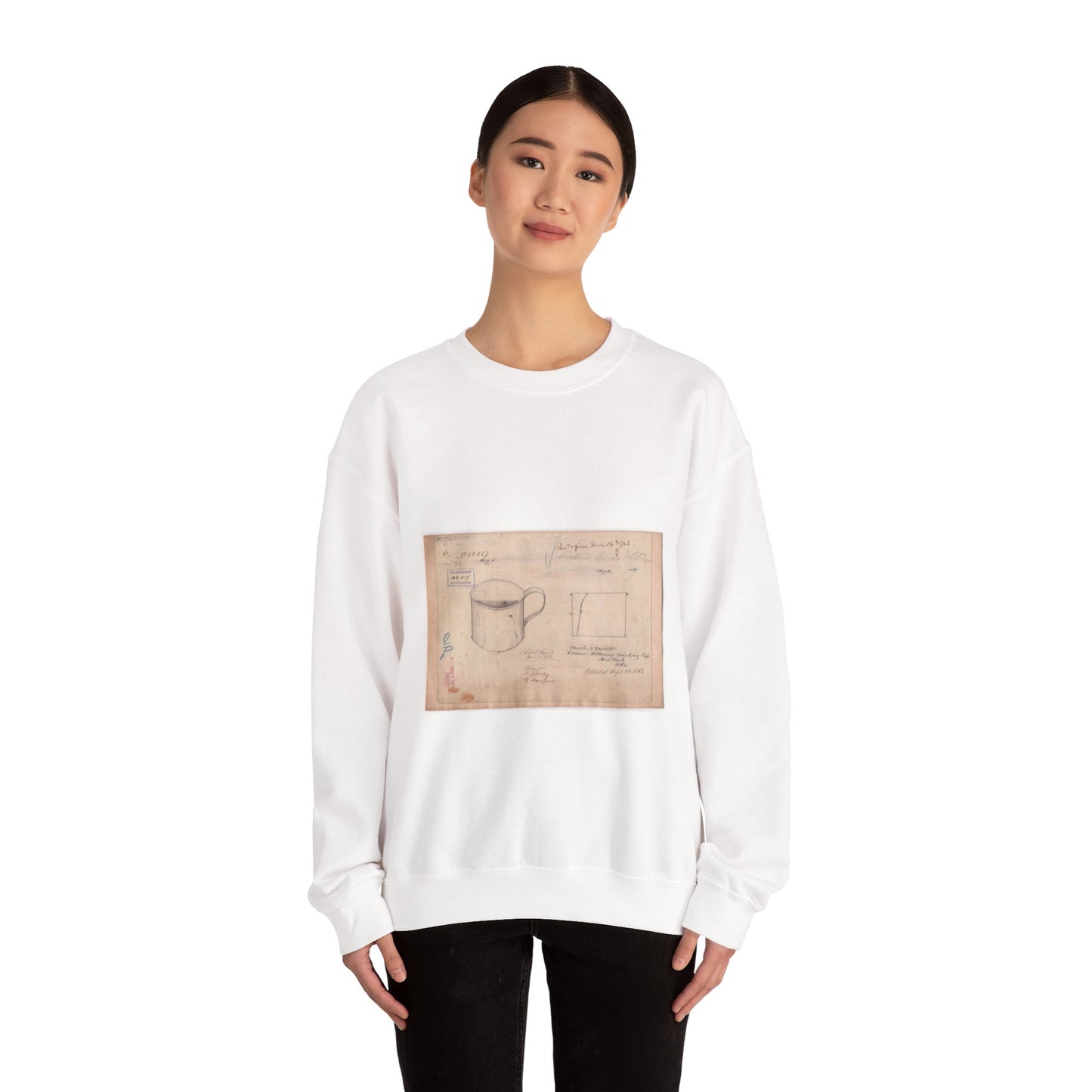 Patent drawing - Drawing of Soldiers Filtering Drinking Cup Public domain  image White Heavy Blend Adult Crew Neck SweatShirt
