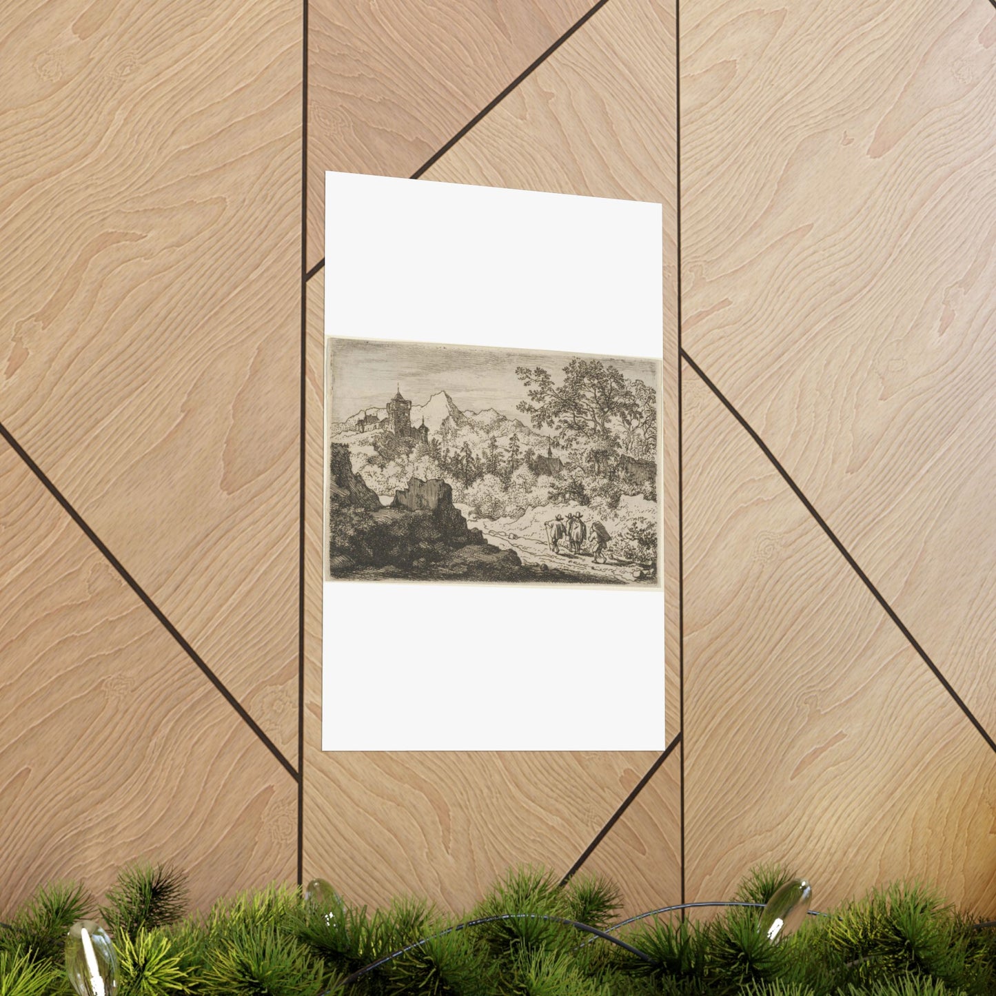 The Three Men and the Porter - Public domain dedication. Metropolitan Museum of Art image. High Quality Matte Wall Art Poster for Home, Office, Classroom