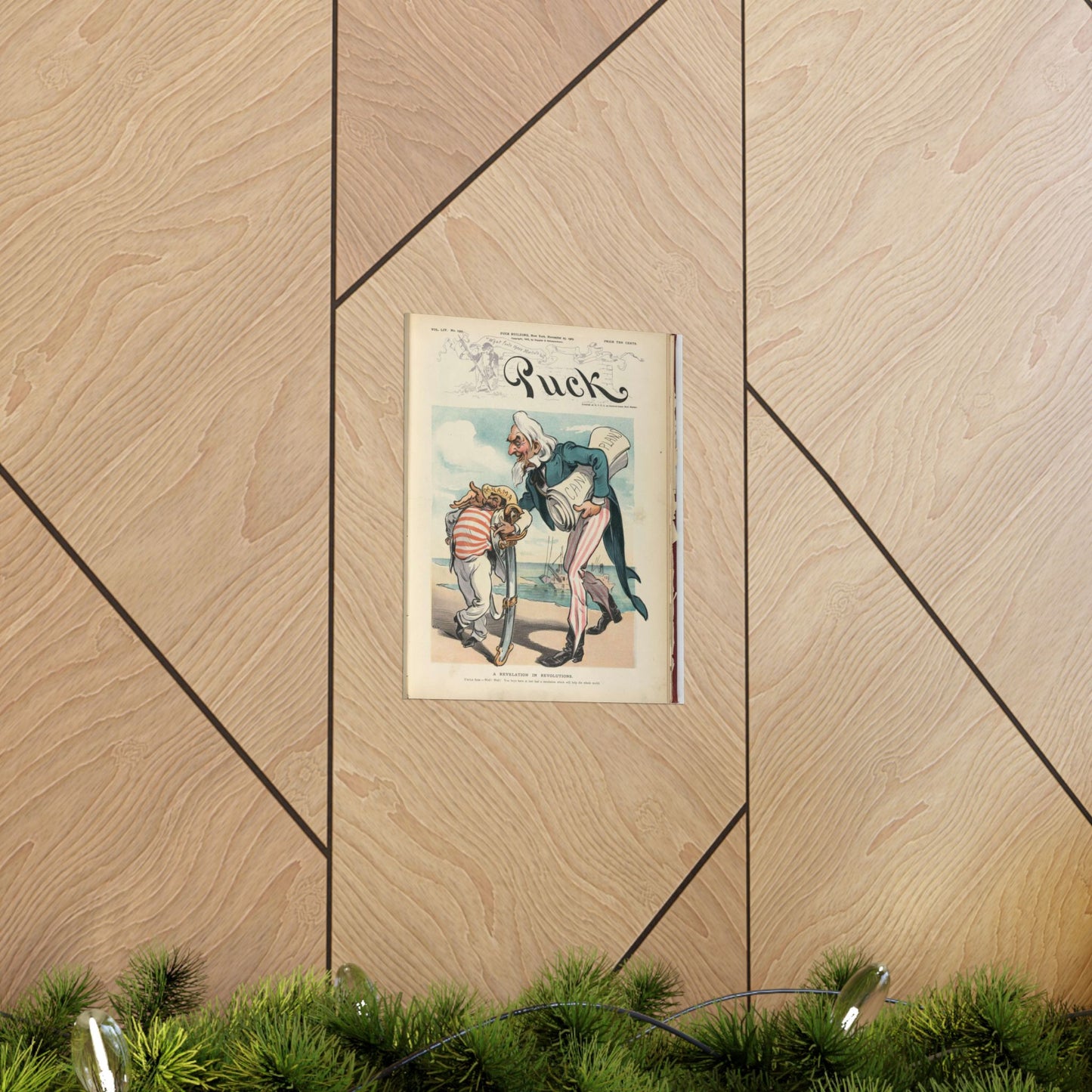 Puck magazine cover - A revelation in revolutions / Kep. High Quality Matte Wall Art Poster for Home, Office, Classroom