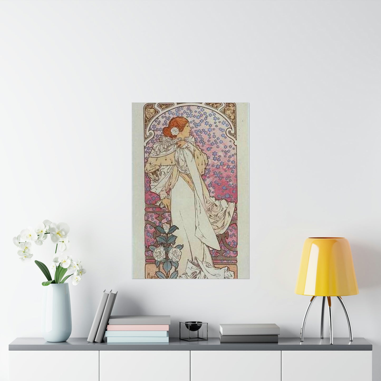 Affiche pour le Théâtre de la Renaissance, "la Dame aux Camélias". High Quality Matte Wall Art Poster for Home, Office, Classroom