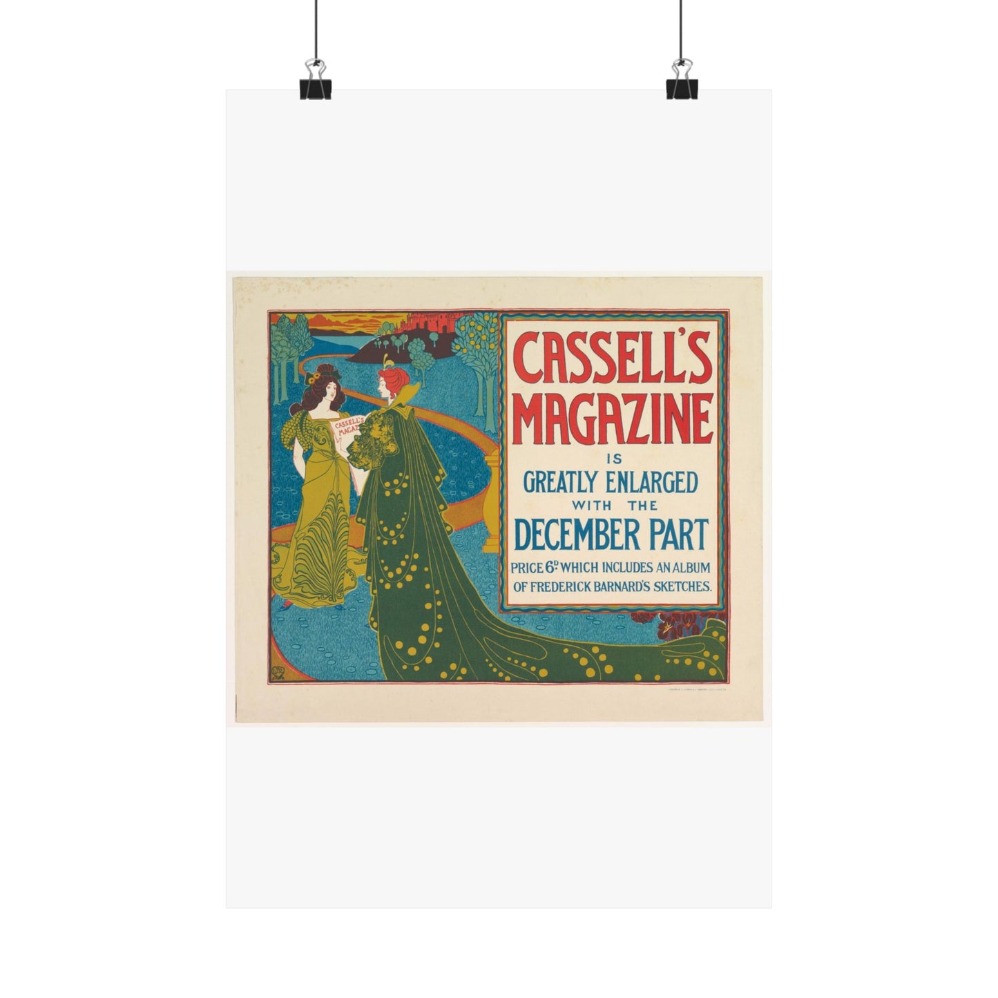 Louis Rhead - Cassell's Magazine: December High Quality Matte Wall Art Poster for Home, Office, Classroom