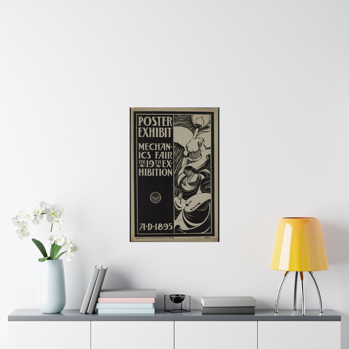 Poster exhibit, Mechanics Fair, the 19th exhibition, A.D. 1895 High Quality Matte Wall Art Poster for Home, Office, Classroom