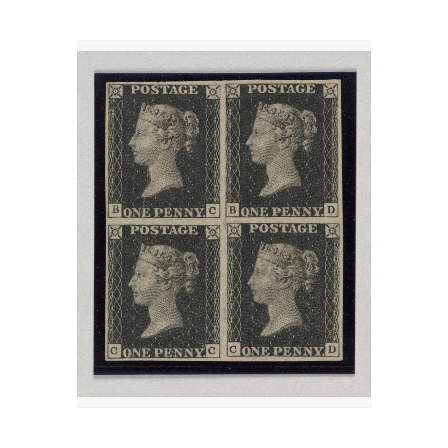 "Penny Black" postage stamps - postal stamp High Quality Matte Wall Art Poster for Home, Office, Classroom