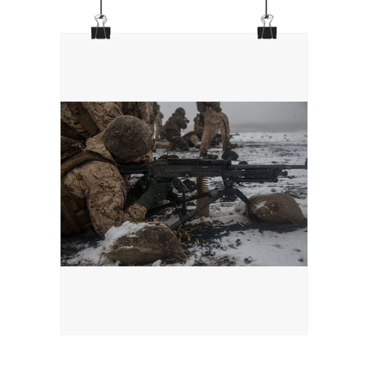 U.S. Marine Corps Lance Cpl. Jimmy Medders, a machine High Quality Matte Wall Art Poster for Home, Office, Classroom