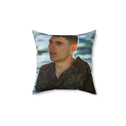 U.S. Marine Corps Lance Cpl. Kyle Lynch, 7th Engineer Decorative Accent Square Pillow