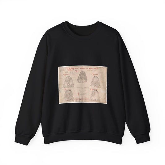 Patent drawing - Drawing of Improvements in Hoop Skirts Public domain  image Black Heavy Blend Adult Crew Neck SweatShirt